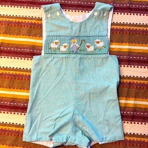 Seersucker farmer boys  shortall.